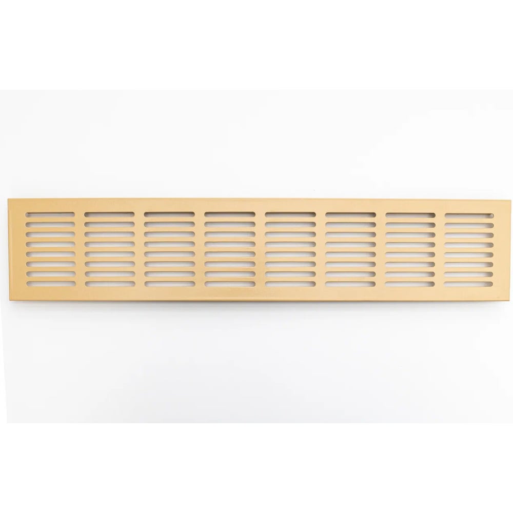Изображение товара Решетка вентиляционная металлическая врезная 400х60мм натуральный дуб