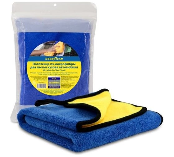 Изображение товара Полотенце из микрофибры для мытья кузова автомобиля Goodyear 40x60 см (600 г/м2) GY000004