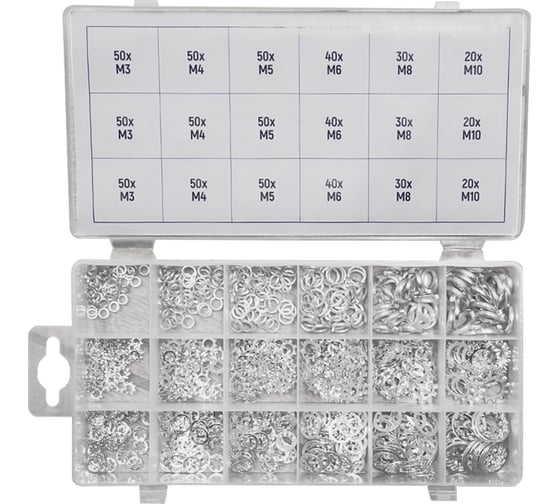 Изображение товара Набор шайб WIEDERKRAFT 18 видов, 720 шт WDK-214056