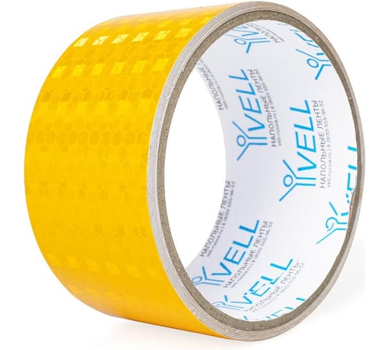 Изображение товара Светоотражающая лента Vell желтая RT, 50 мм х 2,5 м 1376480