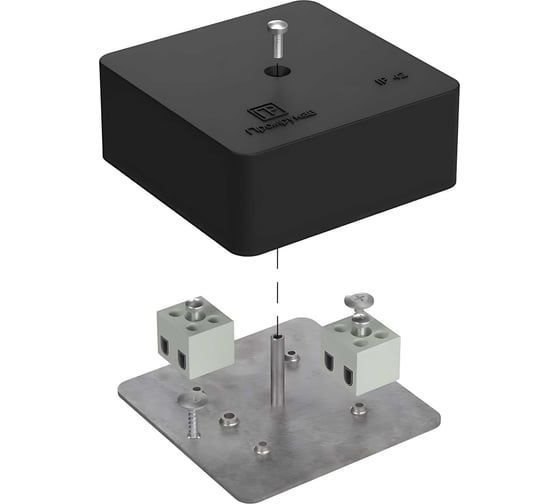 Изображение товара Огнестойкая коробка Промрукав для кабель-канала 40-0450-FR1.5-4 Е15-Е120 RAL9005 75х75х30 40-0450-9005-FR1.5-4