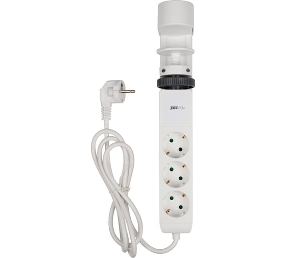 Изображение товара Удлинитель Jazzway ETD-03U-150-wh (3х1,5) белый со струбциной для крепления к столу, заземление, шторки, выключатель 5059535