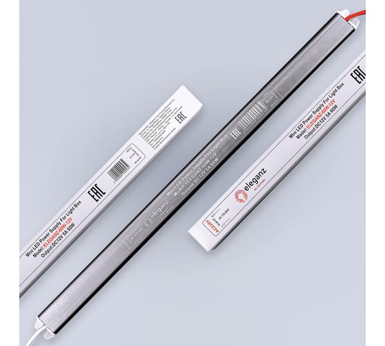 Изображение товара Блок питания ELEGANZ 24V 60W КАРАНДАШ негерм. узкий IP20, 1шт, EL-LB2460