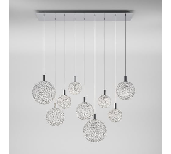 Изображение товара Подвесной светодиодный светильник Eurosvet Gemini с металлическими плафонами 90353/9 хром a069039