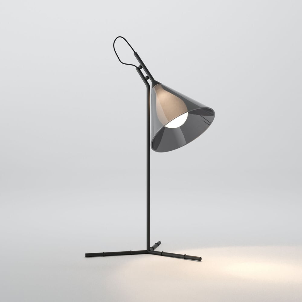 Изображение товара Настольный светильник Eurosvet Enigma с стеклянным плафоном черный арт-деко