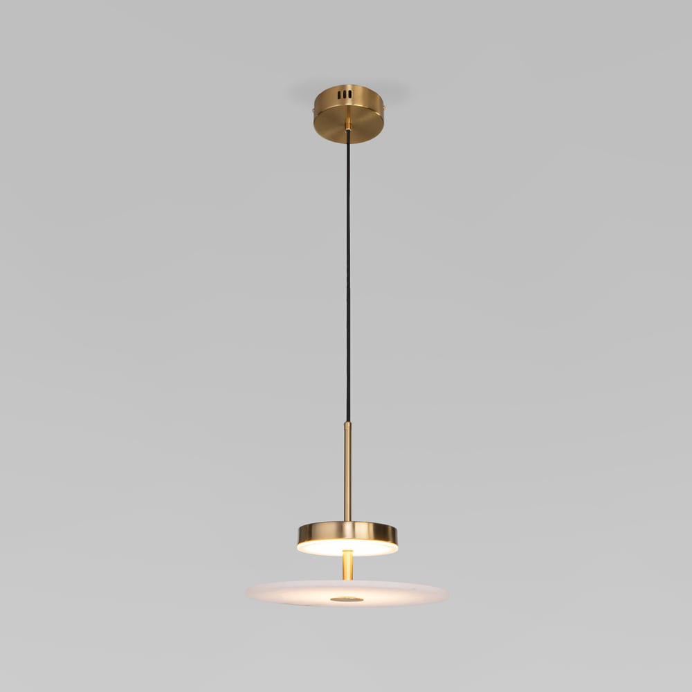 Изображение товара Светодиодный подвесной светильник Eurosvet Thasos с мраморным рассеивателем 40345 LED латунь a069277