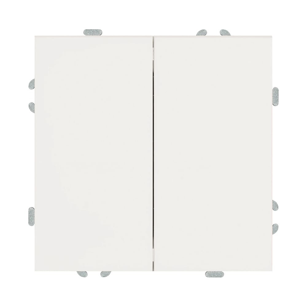 Изображение товара Перекрестный переключатель STEKKER 2-клавишный, серия Эмили, белый фарфор