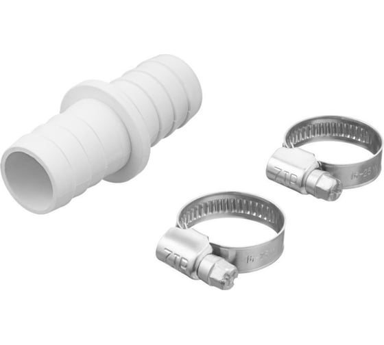 Изображение товара Набор для соединения шлангов D22x22 мм с двумя червяными хомутами 16х25 мм Супримпласт 4WG_2222_1625_02H