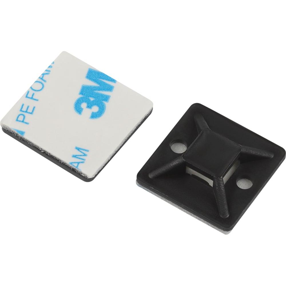 Изображение товара Площадка самоклеящаяся под хомуты ЭРА NO225343 20x20 мм черная 50 штук