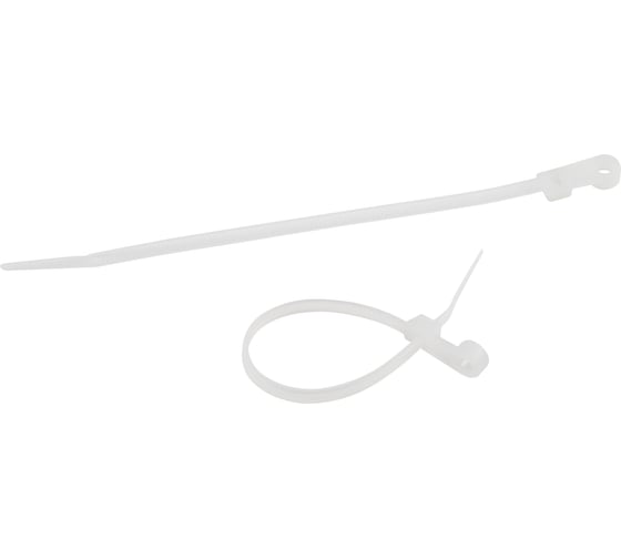 Изображение товара Кабельная стяжка ЭРА NO225317 (хомут) нейлоновая под винт 4.8x200 мм белая (100 шт/уп) Б0066045