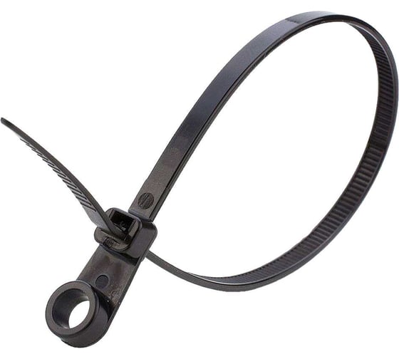 Изображение товара Кабельная стяжка ЭРА NO224589 (хомут) нейлоновая под винт 3.6x150 мм черная (100 шт/уп) Б0066047