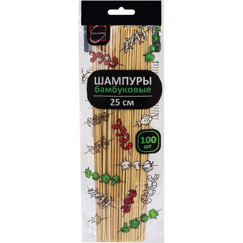 Изображение товара Бамбуковые шпажки-шампуры для шашлыка ОФИСМАГ 25 см, 100 штук, КП 107949 700661
