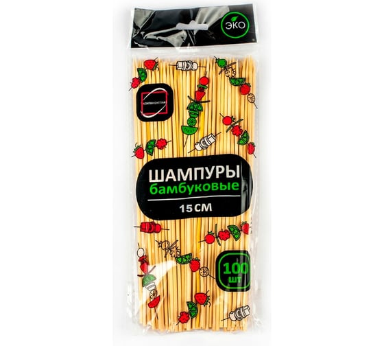 Изображение товара Шпажки-шампуры для шашлыка ОФИСМАГ бамбуковые 15 см, 100 штук, КП 137599 700659