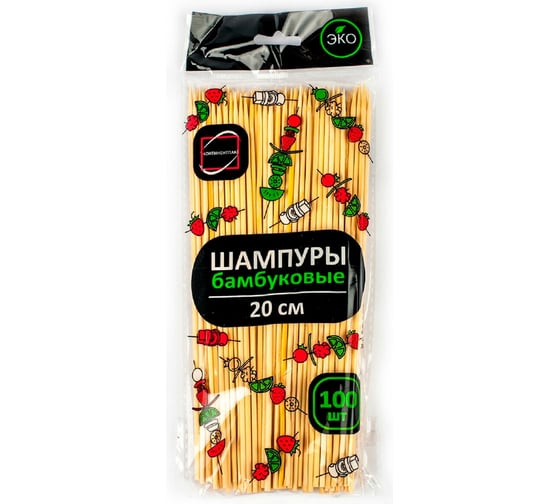 Изображение товара Шпажки-шампуры для шашлыка ОФИСМАГ бамбуковые 20 см, 100 штук, КП 107948 700660