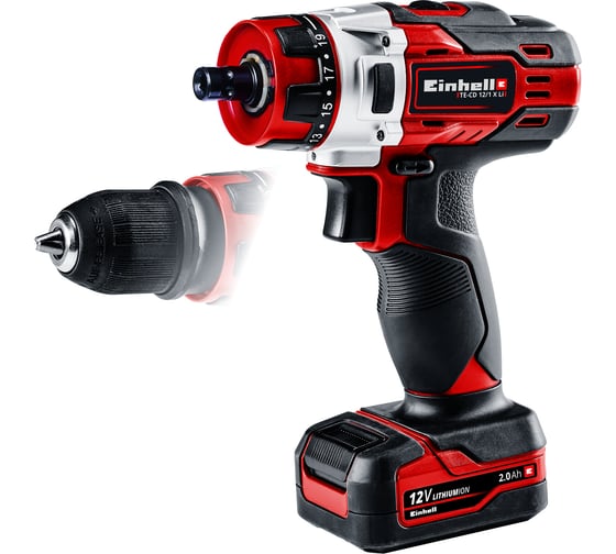 Изображение товара Аккумуляторная дрель-шуруповерт Einhell TE-CD 12/1 X-Li 1x2.0 Ah 4513592