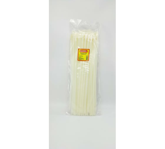Изображение товара Кабельные стяжки стандартные LUXEL натурального цвета, 9.0x400 мм, полиамид 6.6, 100 шт. LX-20060-S.W