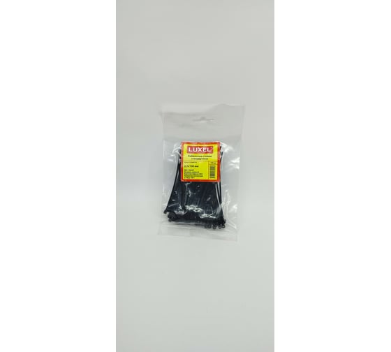 Изображение товара Кабельные стяжки стандартные LUXEL черного цвета, 2.5x100 мм, полиамид 6.6, 100 шт. LX-20002-S.B