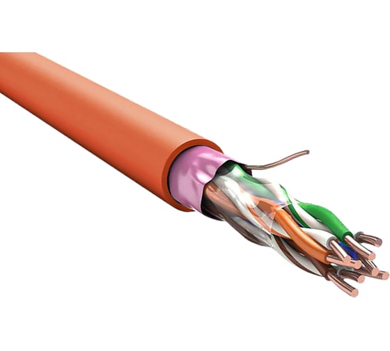 Изображение товара Витая пара ITK F/UTP кат.5E 4x2х24AWG solid LSZH нг(А)-HF, оранжевый, 305м LC1-C5E04-327
