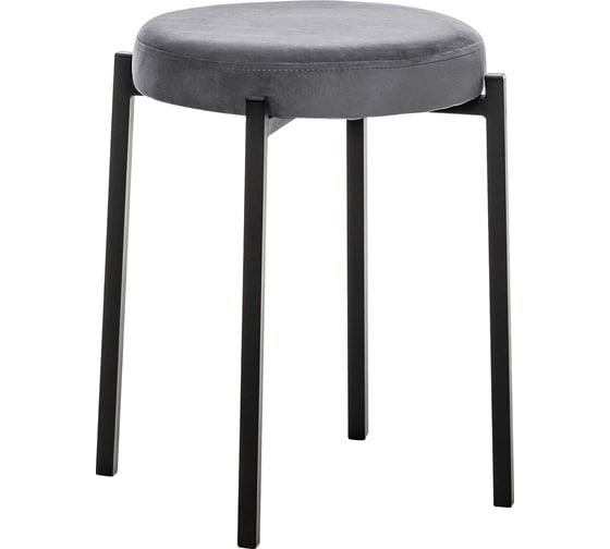 Изображение товара Табурет Leset Авис профиль, металл черный, велюр ULTRA GRAFIT Графит 3001-1232