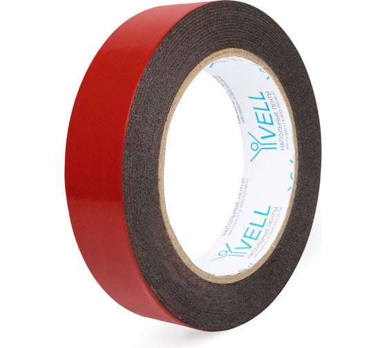 Изображение товара Клейкая лента двухсторонняя Vell ППЭ 24 мм х 5 м, черная 1376538