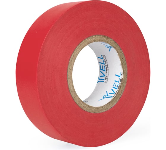 Изображение товара Изолента ПВХ Vell красная, 19 мм х 20 м 1376519