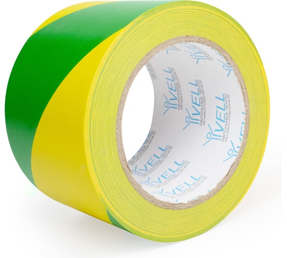 Изображение товара Лента для разметки самоклеящаяся Vell длина 33 м, ширина 75 мм, желто-зеленая, 0,15 мм, ПВХ 1376547