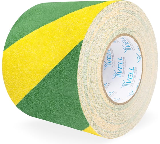 Изображение товара Универсальная противоскользящая лента Vell желто-зеленая (100 мм х 18,3 м) 1376550