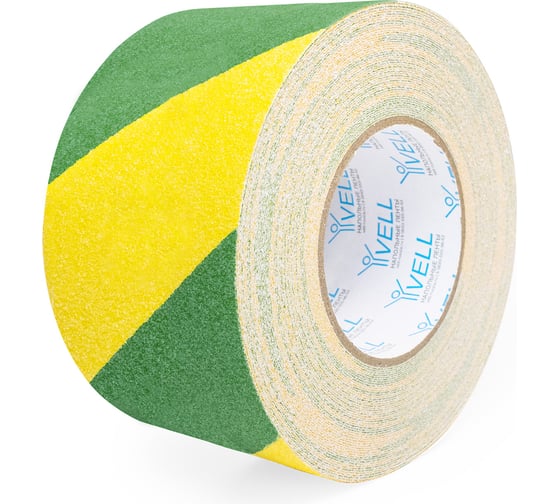 Изображение товара Универсальная противоскользящая лента Vell желто-зеленая (75 мм х 18,3 м) 1376551