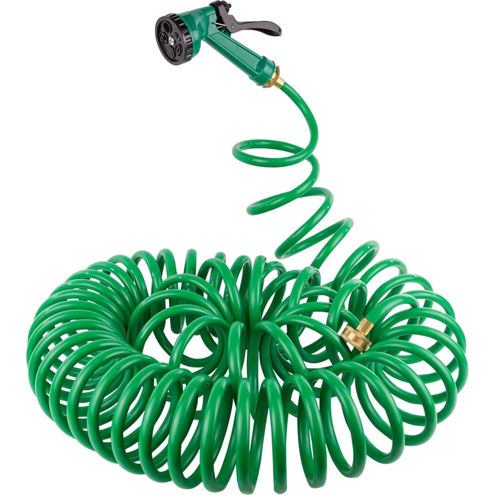 Изображение товара Шланг для полива ПВХ витой WMC TOOLS 15м с пистолетом-распылителем 5 режимов