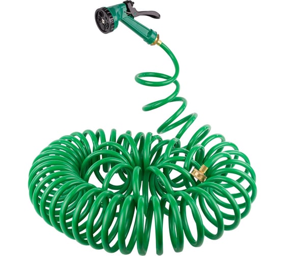 Изображение товара Шланг ПВХ витой WMC TOOLS 15м в комплекте с пистолетом-распылителем (5 режимов распыления) WMC-TG7106004-15M(48852)