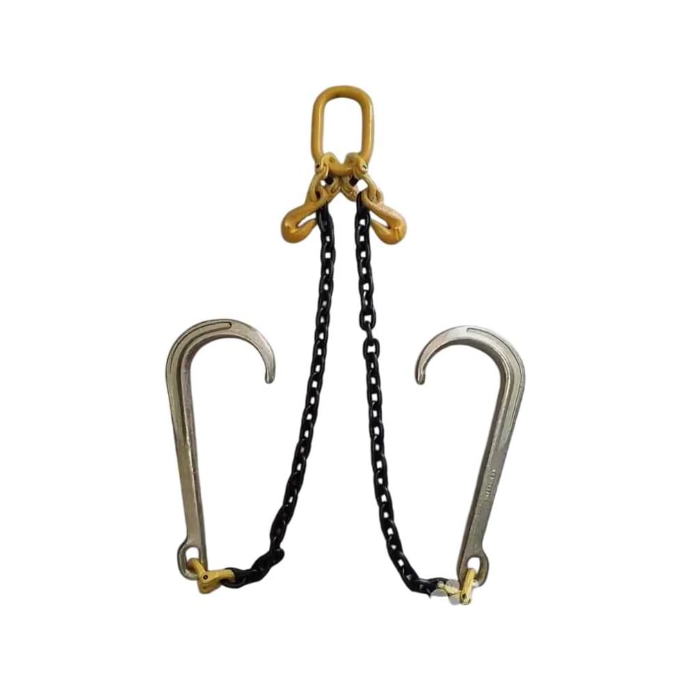 Изображение товара V-образная цепная стропа с J-крюками ТРАСТ 2.5 т, 1.2 м, сталь