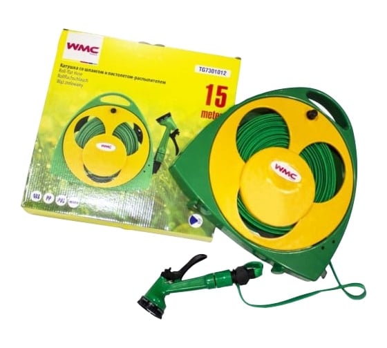 Изображение товара Шланг на катушке с пистолетом-распылителем WMC TOOLS 15 м, 4 режима распыления TG7301012 48850