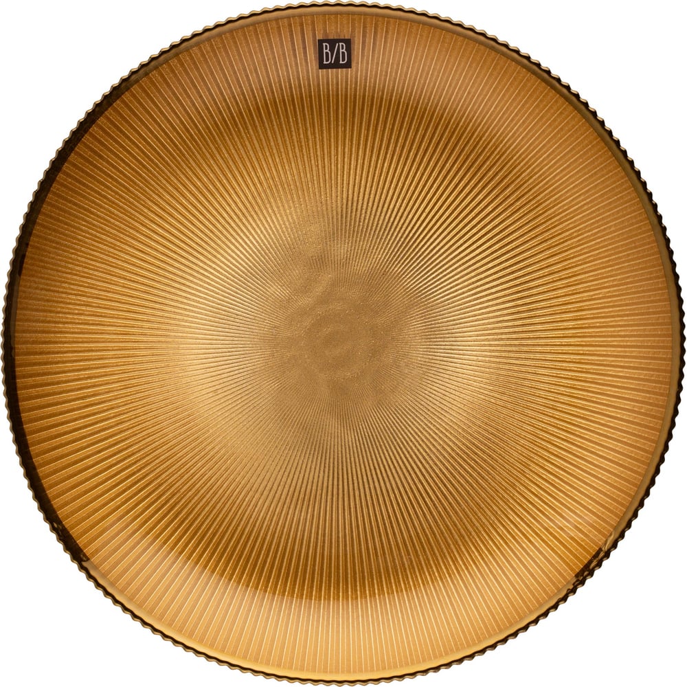 Изображение товара Тарелка стеклянная 31 см BILLIBARRI Moat золотая для сервировки столов