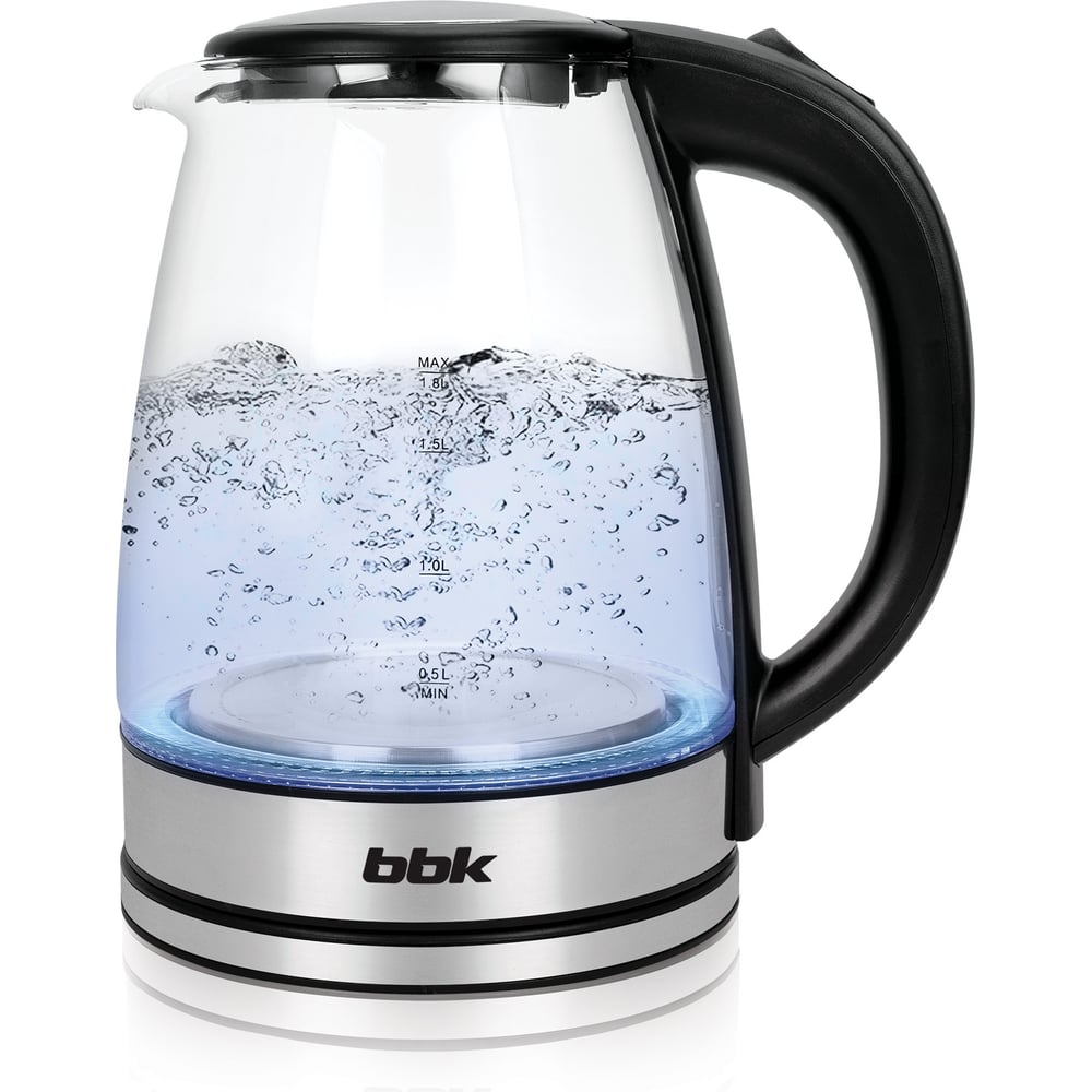Изображение товара Электрический чайник bbk EK1813G черный с мерной шкалой и вращением на подставке