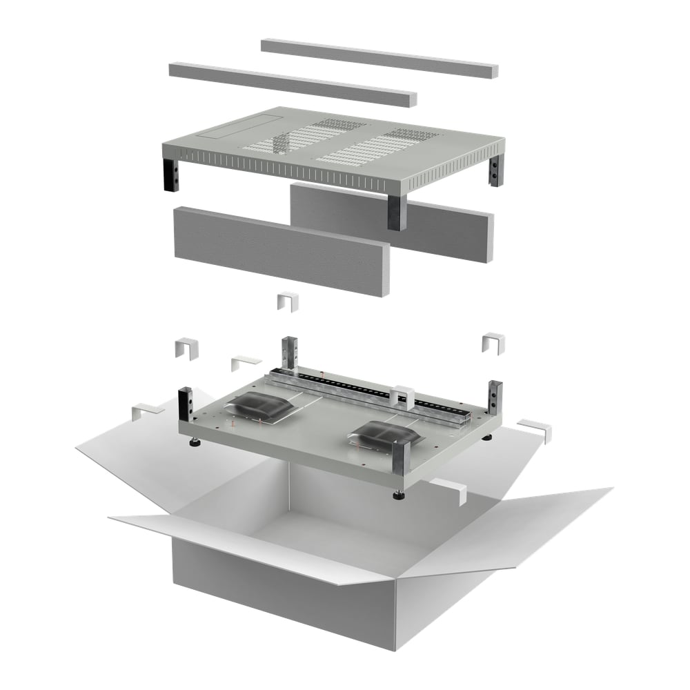 Изображение товара Комплект основания и крыши для шкафа ITK LINEA E 600x600 мм серый