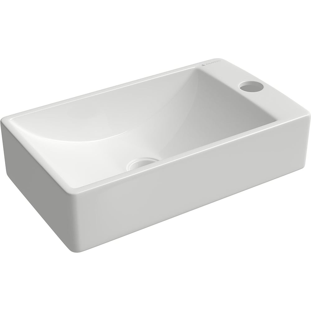 Изображение товара Мини-раковина правая прямоугольная Aqueduto AQD PEQUENO 220*380, белый глянцевый PEQR0210