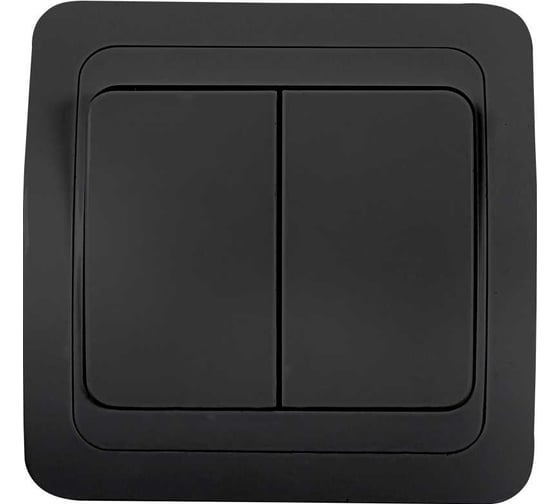 Изображение товара Выключатель двухклавишный IN HOME CLASSICO черный 2023B 4690612061085