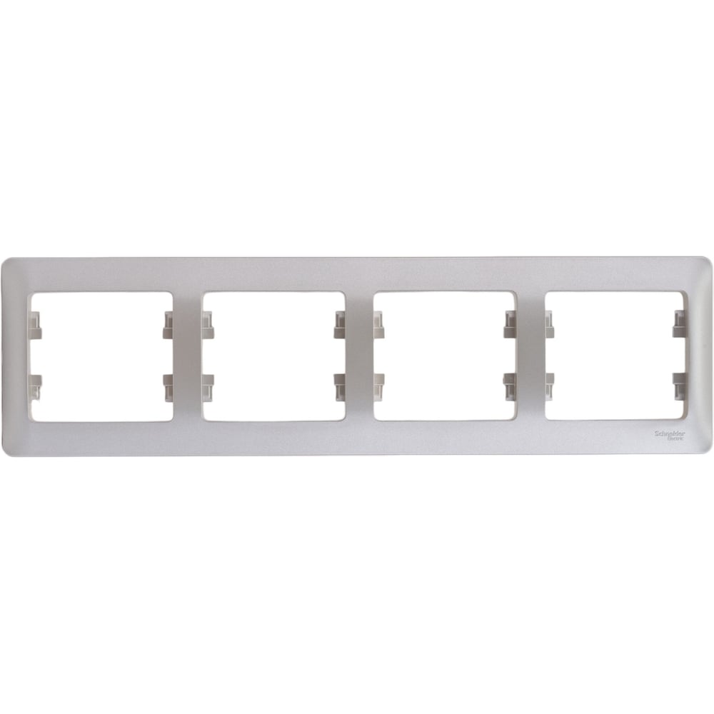 Изображение товара Горизонтальная 4-местная рамка Systeme Electric Glossa платина GSL001204