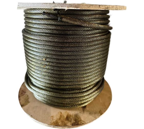 Изображение товара Трос для КМУ ТРАСТ 10мм 100 метров канат стальной многопрядный 19х7 4687206260351