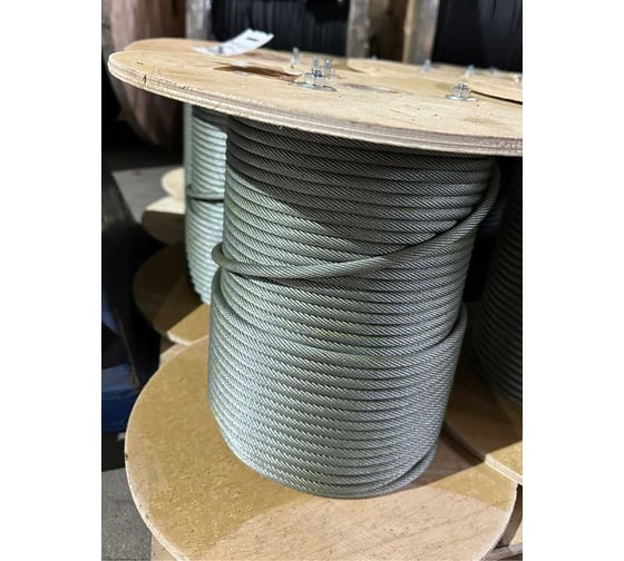 Изображение товара Трос для КМУ ТРАСТ 8мм 80 метров канат стальной многопрядный 19х7 4687206260337