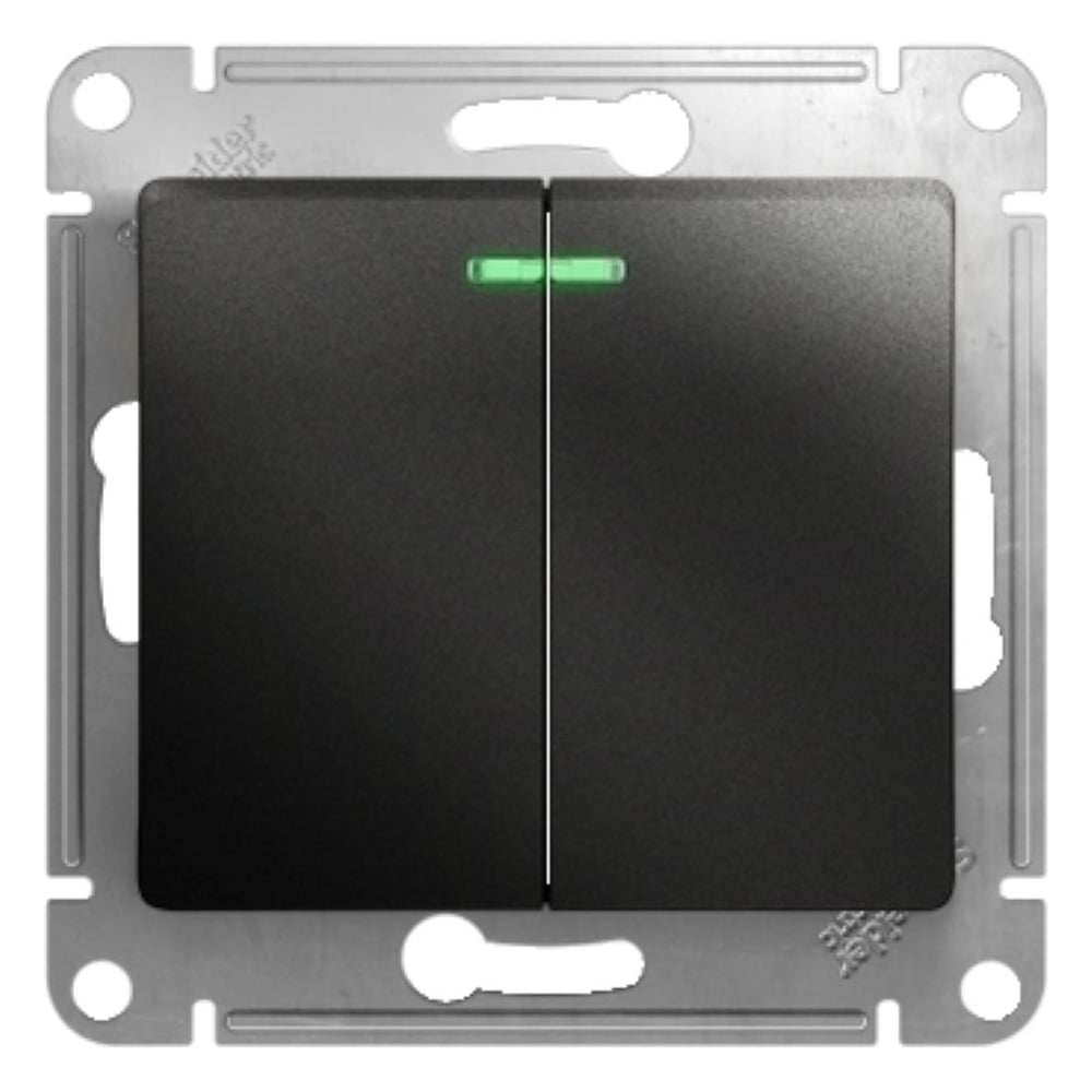 Изображение товара 2-клавишный механизм выключателя Systeme Electric Glossa 10А IP20 антрацит