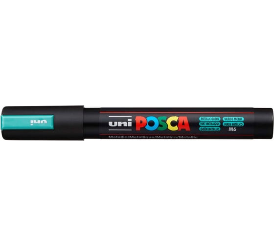 Изображение товара Художественный акриловый маркер UNI POSCA PC-5M, зеленый металлик, 1.8 - 2.5 мм 149528