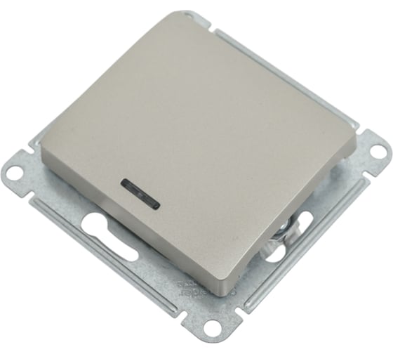 Изображение товара 1-клавишный механизм выключателя Systeme Electric скрытой проводки Glossa 10А IP20 1а 10AX платина GSL001213