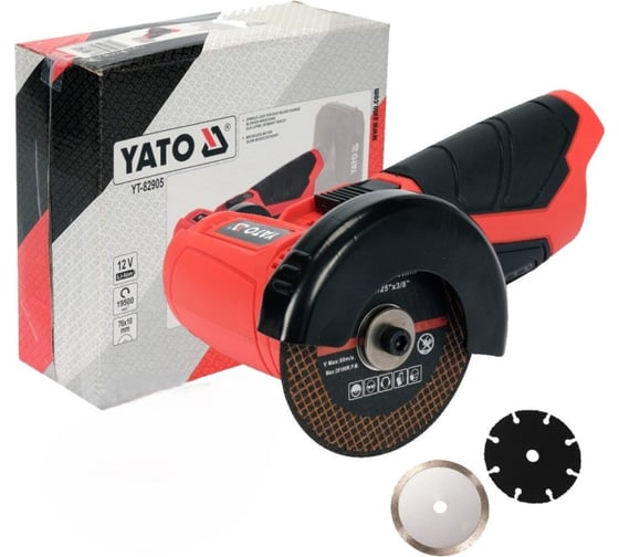Изображение товара Углошлифовальная машина аккумуляторная YATO 12В-БЕЗ/АКК-76x10ММ YT-82905 370082905 092 1