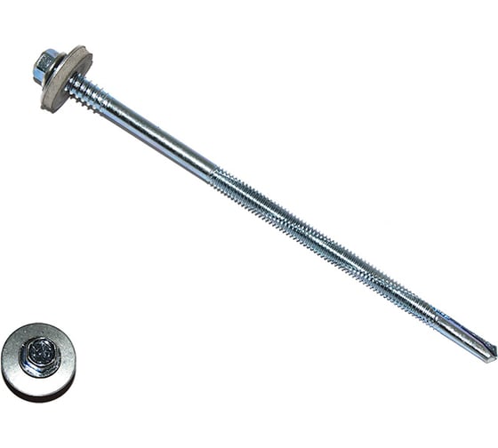 Изображение товара Саморез для с/панелей КРЕП-КОМП удлинённое сверло 15 мм, 6,3/5,5х155 Kn 50 шт. ссп155мф