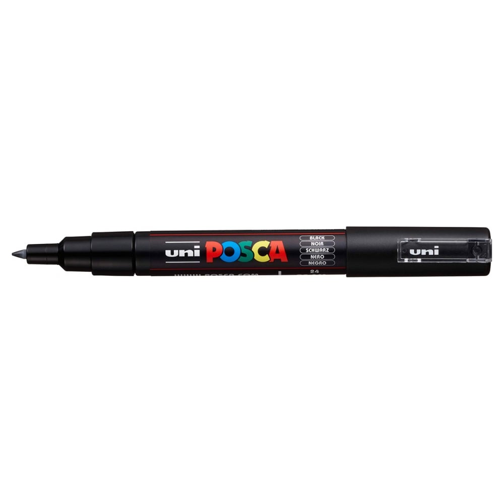 Художественный акриловый маркер UNI, цвет черный 149598 POSCA PC-1M - фото 1