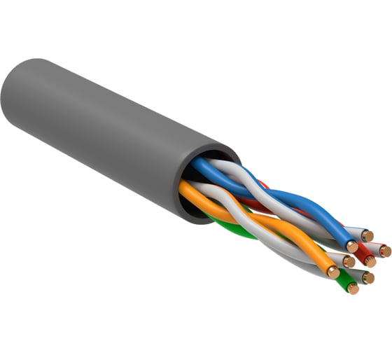 Изображение товара Витая пара ITK U/UTP кат.5E 4х2х24AWG solid LSZH нг(А)-HF серый (305м) РФ/Т LC1-C5E04-121-T-R