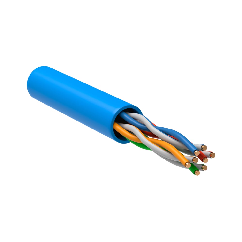 Изображение товара Витая пара ITK U/UTP кат 5E 4х2х24AWG solid PVC синяя 305м LC1-C5E04-113