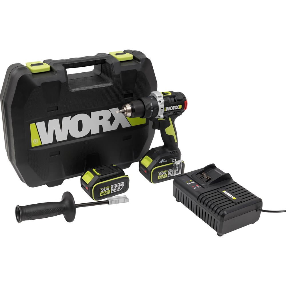 Изображение товара Аккумуляторная ударная дрель-шуруповерт WORX Professional WU373.2 Изображение товара Аккумуляторная ударная дрель-шуруповерт WORX Professional WU373.2