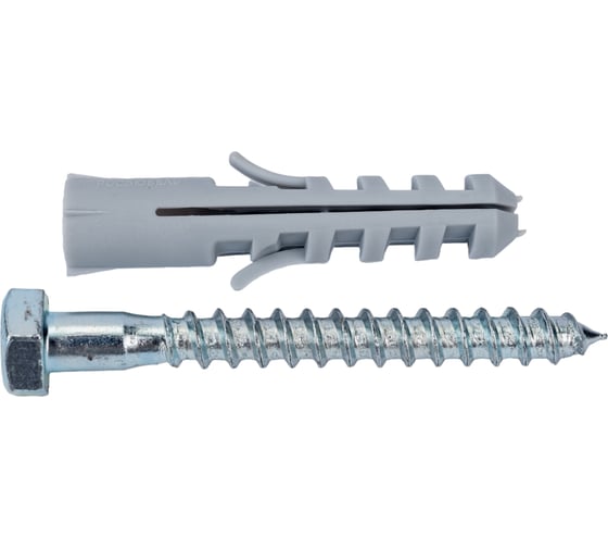 Изображение товара Набор для крепления ВИРТУОЗ дюбель 12х 60, шуруп 8х70 шестигранная головка, 4 шт. 00149